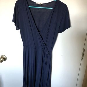 Blue V Neck Dress